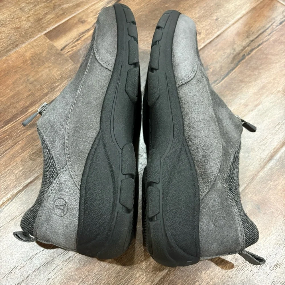Lands'‎ End Women's Gray Zip-Front Slip-On Comfort Walking Shoes